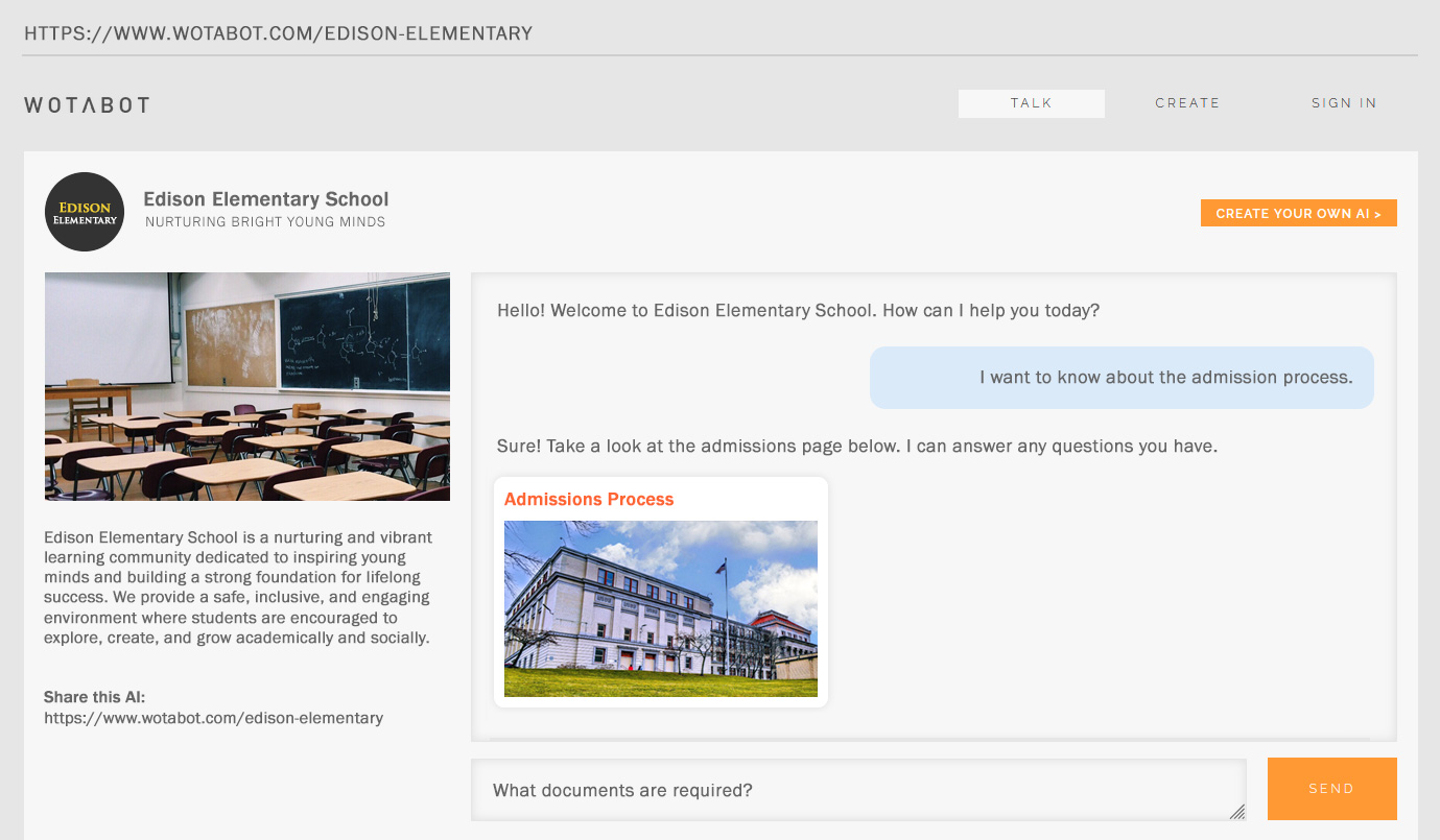 school chatbot, school chatbot