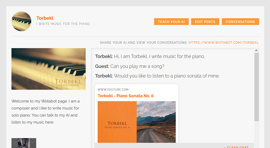 Create a music AI, make a music chatbot