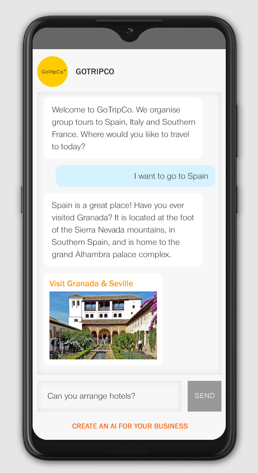 create a travel chatbot